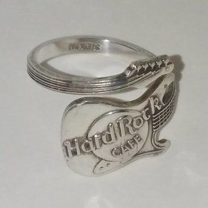 Vintage Hard Rock Cafe Guitar Ring Sterling Silver